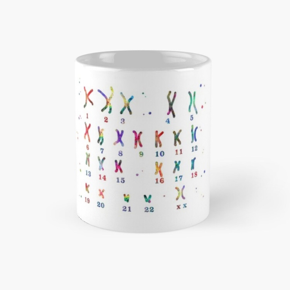 Female chromosome, watercolor karyotype, medical art Coffee Mug